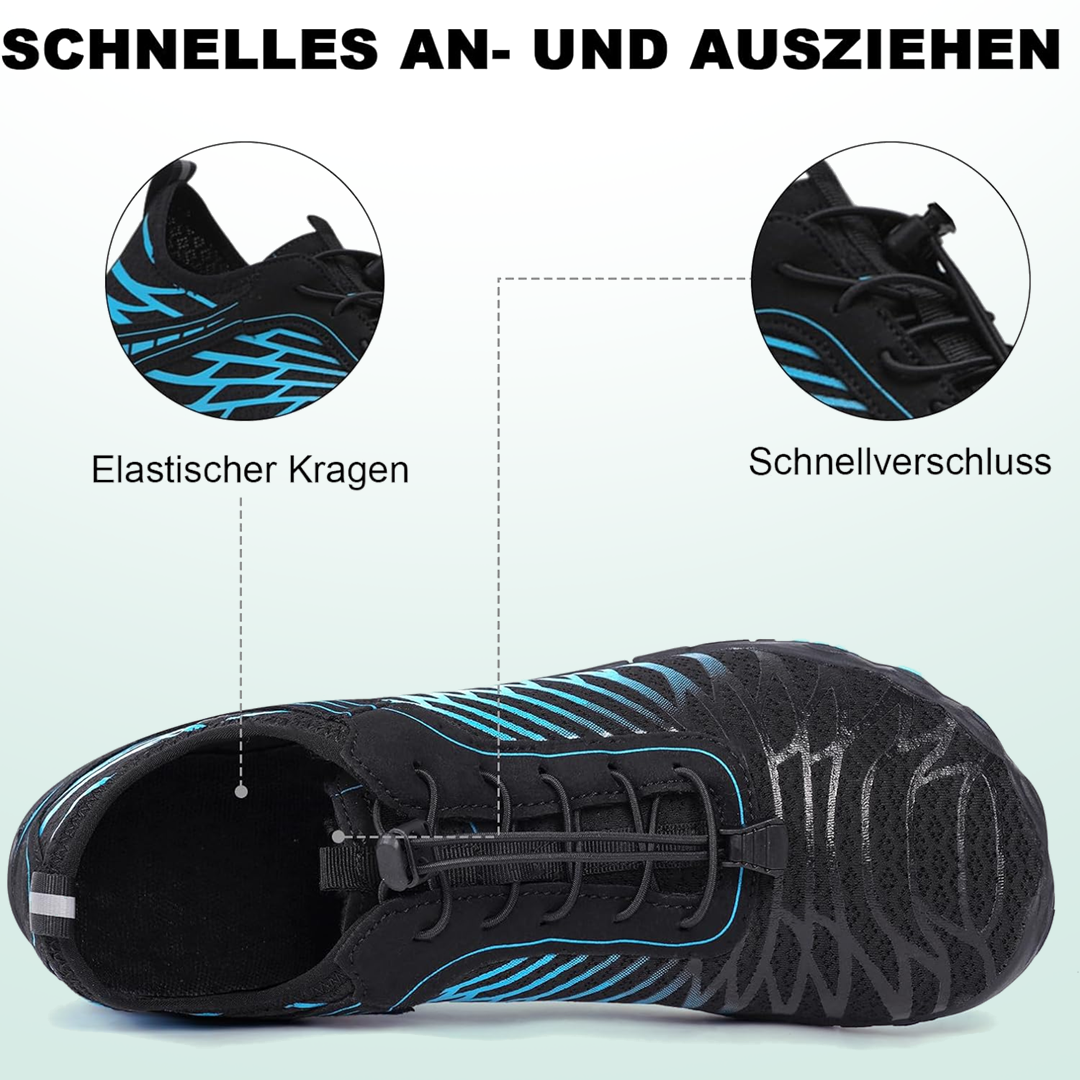 Wellentanz Barfußschuhe Mesh - Blau