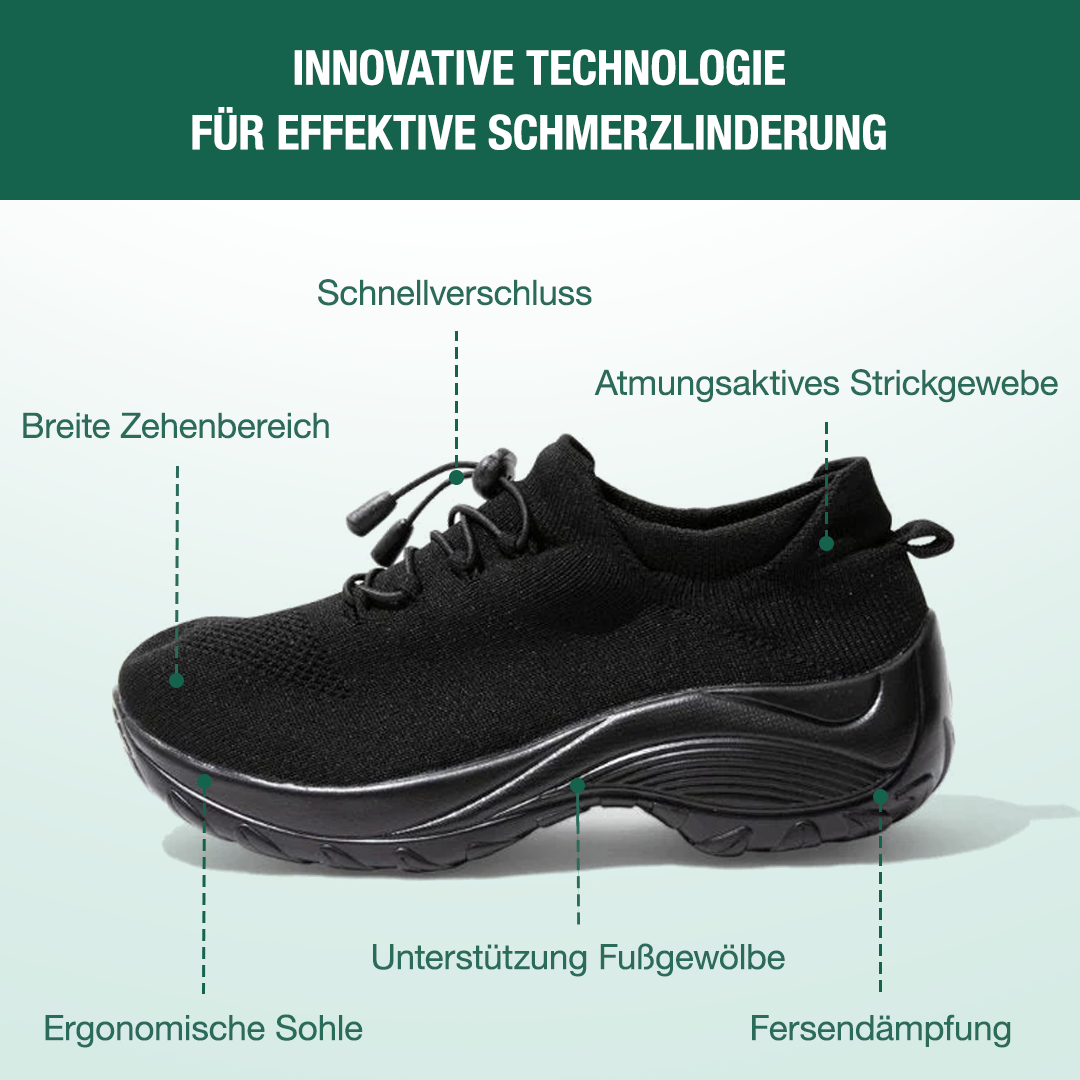 Ambulo Orthopädische Schuhe Strickstoff - Alles Schwarz