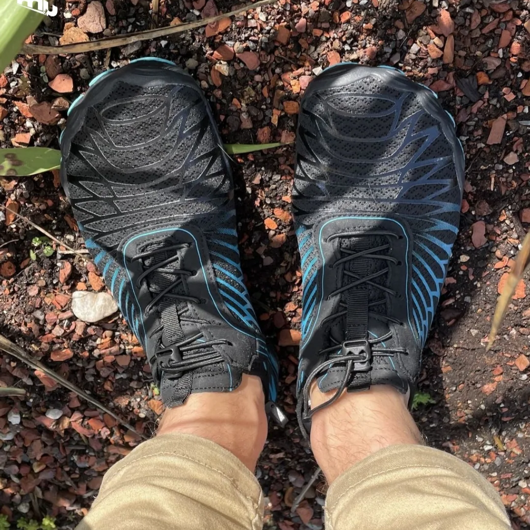 Wellentanz Barfußschuhe Mesh - Blau