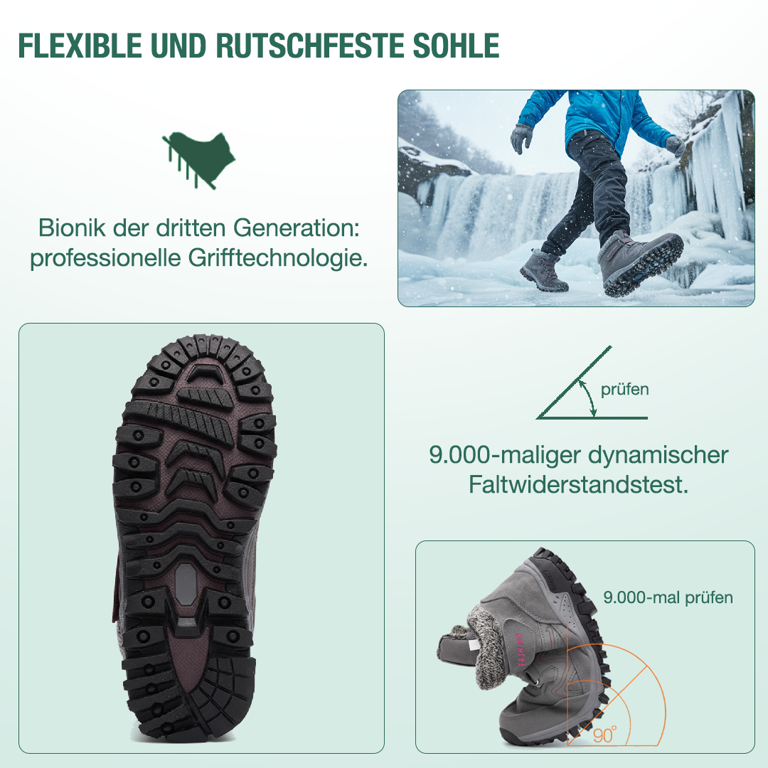 Solvema Orthopädische Winterschuhe - Rosa Grau