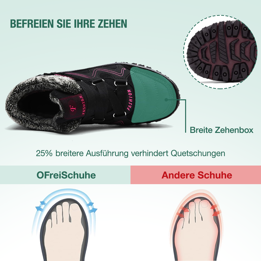 Solvema Orthopädische Winterschuhe - Rosa Schwarz