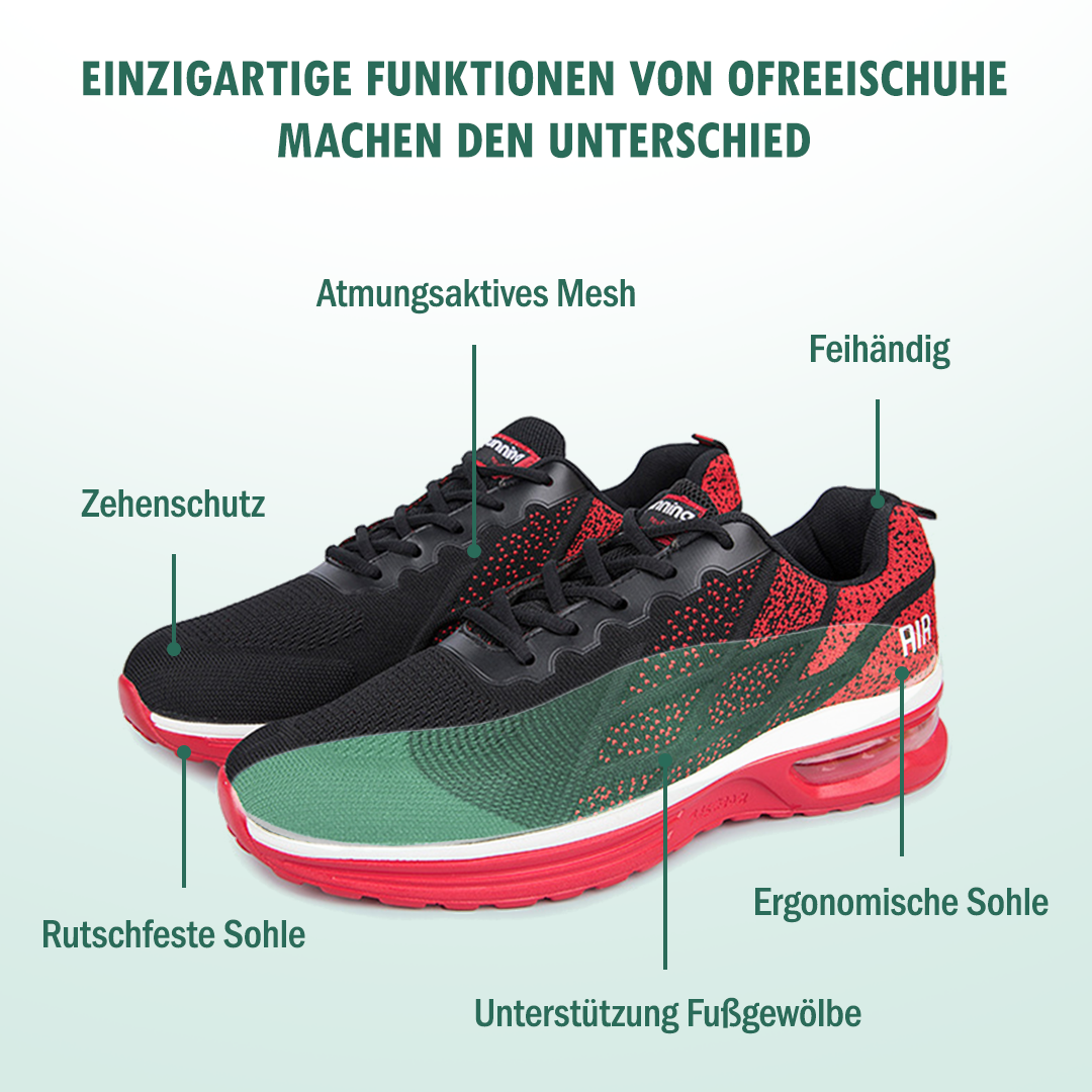 LuftFlex Orthopädische Schuhe Mesh - Rot Schwarz