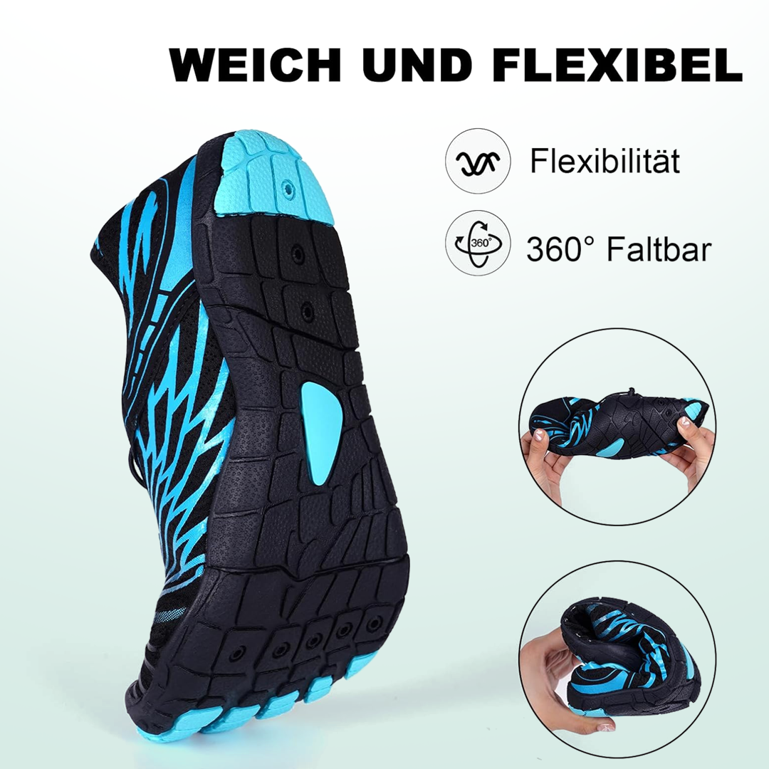 Wellentanz Barfußschuhe Mesh - Blau
