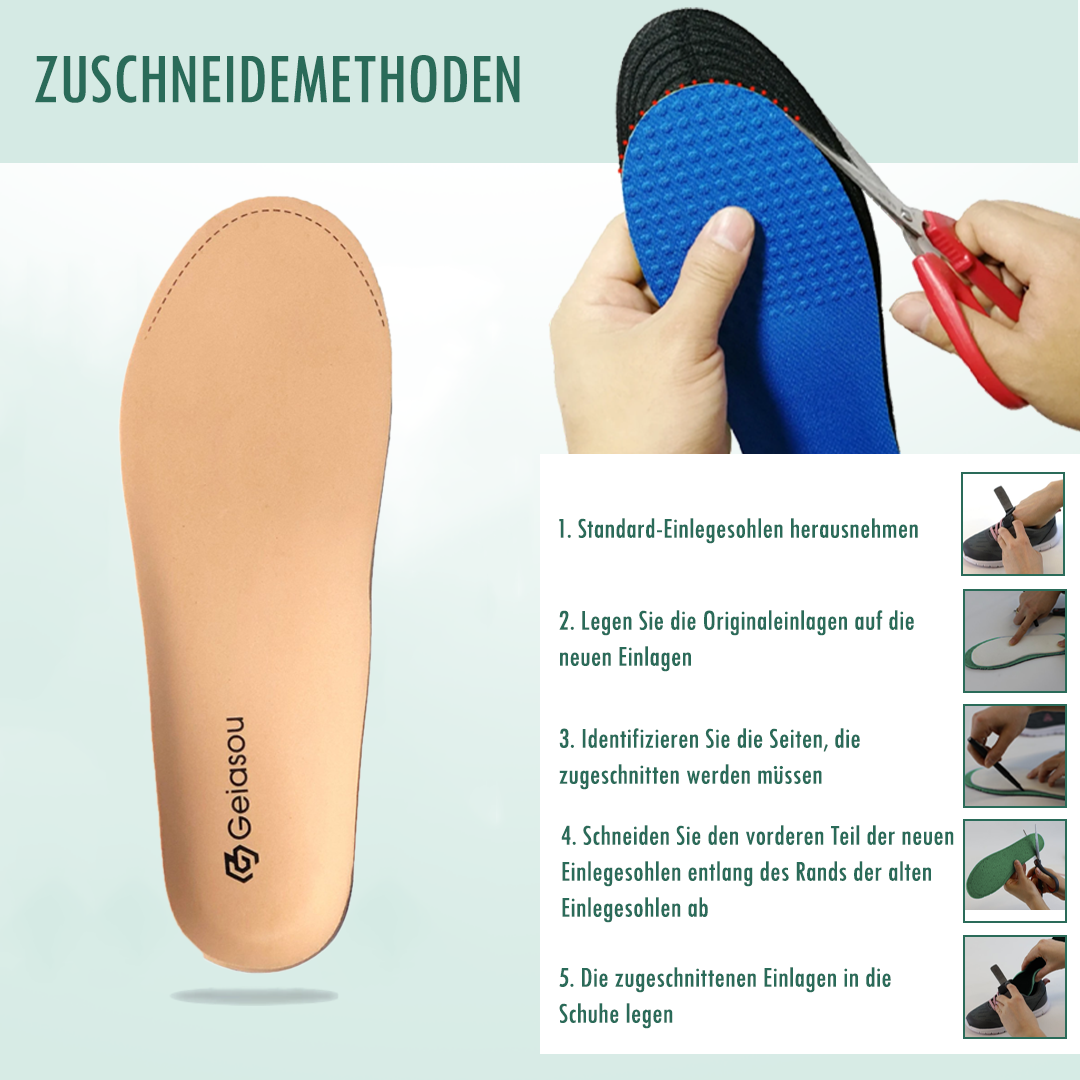 Geiasou Ergonomisch Orthopädische Einlegesohlen für Alle Schuhe