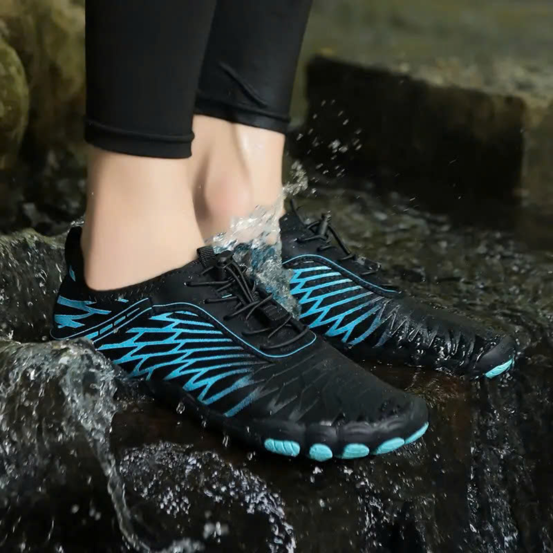 Wellentanz Barfußschuhe Mesh - Blau