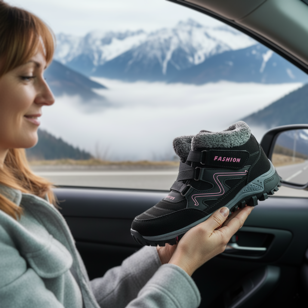 Solvema Orthopädische Winterschuhe - Rosa Schwarz